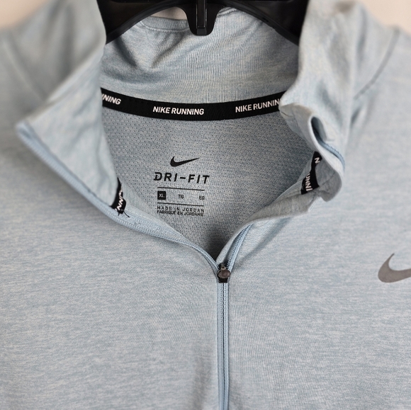 Nike Light Blue Dri-FIT Pullover Quarter Zip Long Sleeve Shirt Sz XL - Picture 4 of 10
